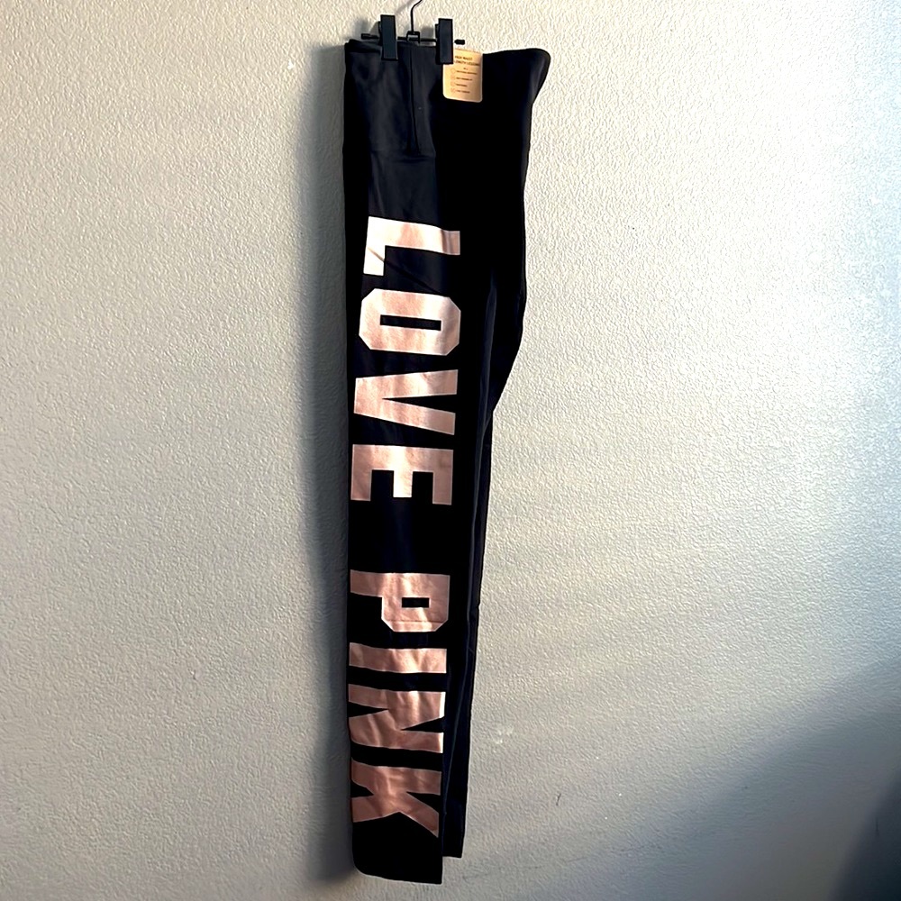 VS PINK shine large rose gold high waist legging